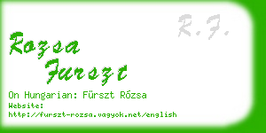 rozsa furszt business card