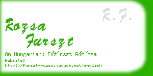 rozsa furszt business card